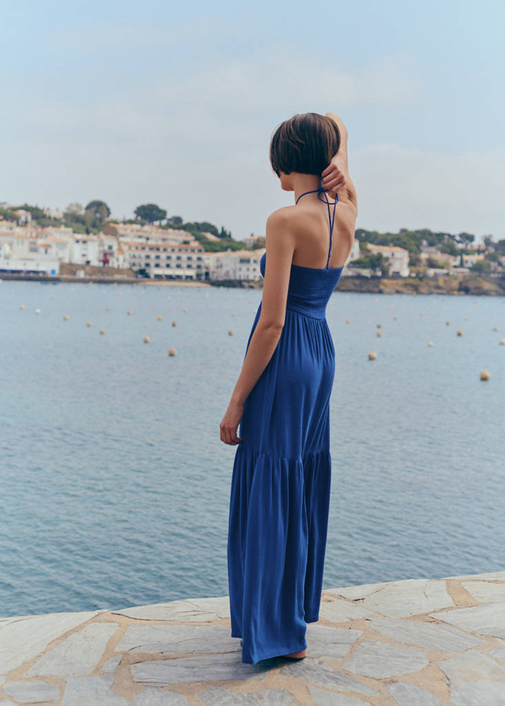 Halter panel dress — Vibrant blue
