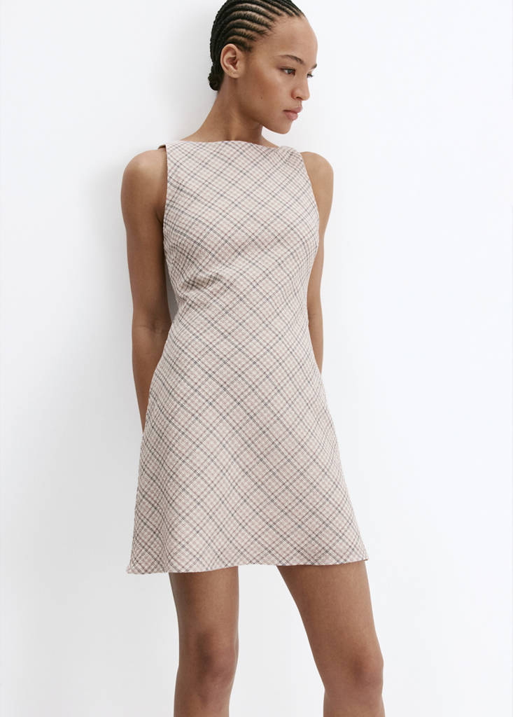 Checkered dress with back detail