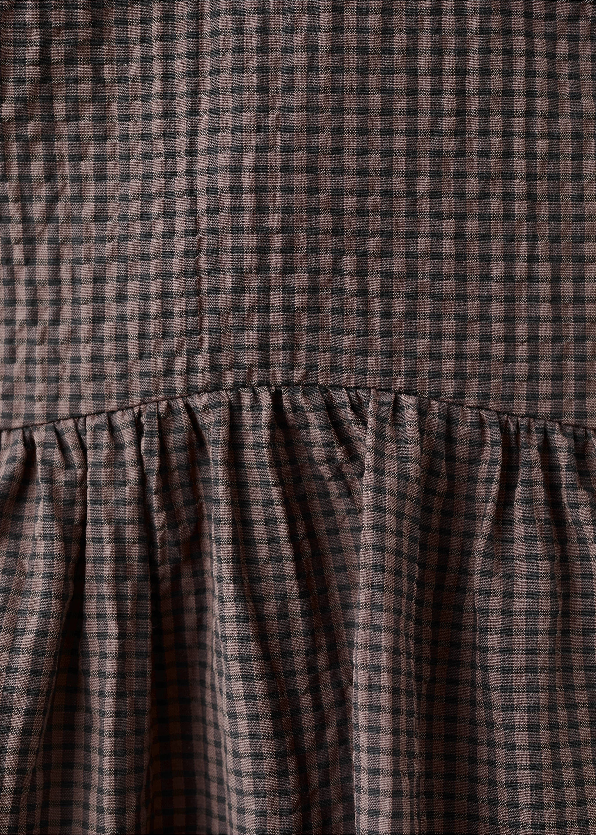 Gingham halter dress - Details of the article 0, Brown. Ref: 37011460-00.