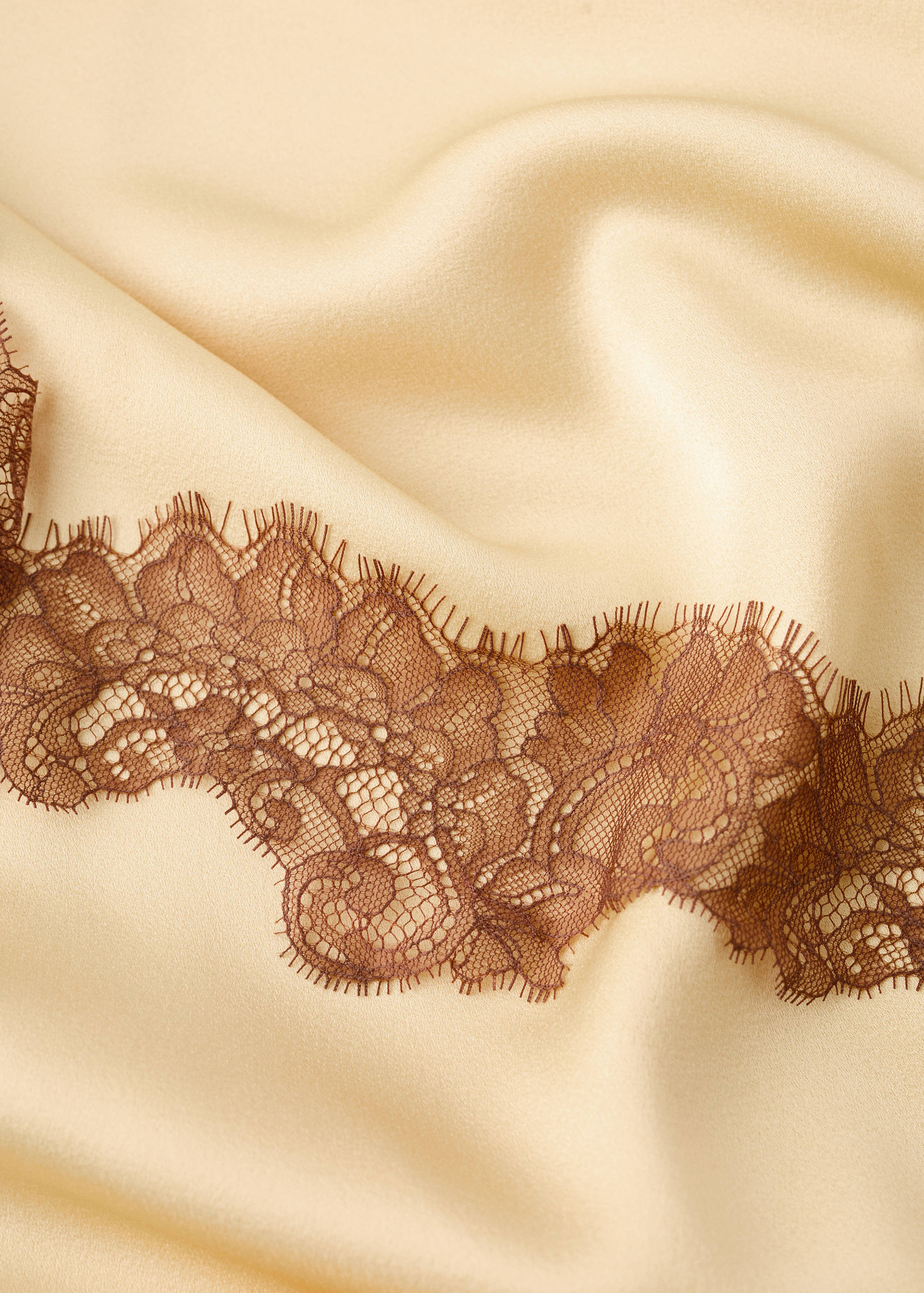 Satin lace dress with lace trim - Details of the article 8