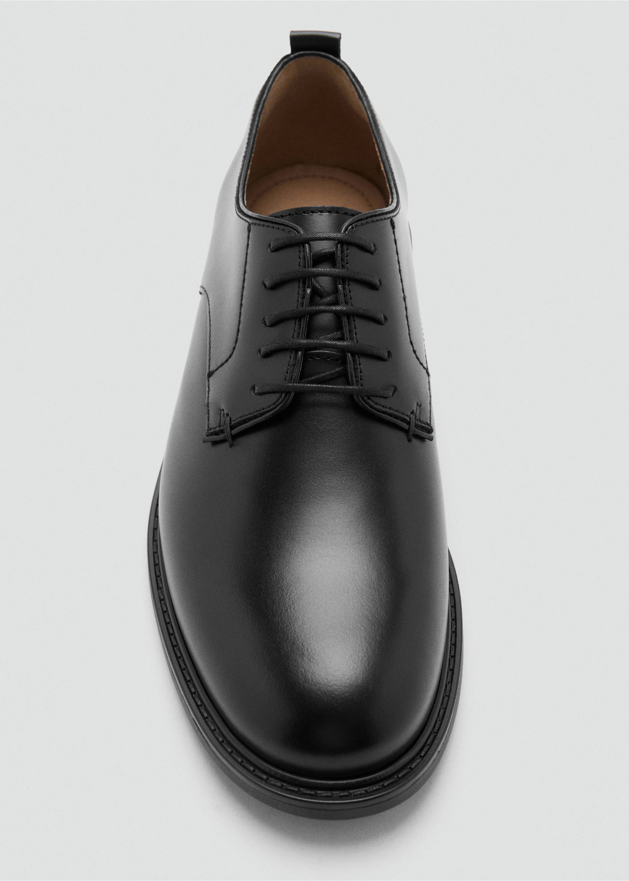 Lace-up leather shoes - Details of the article 2, Black. Ref: 37011467-00.