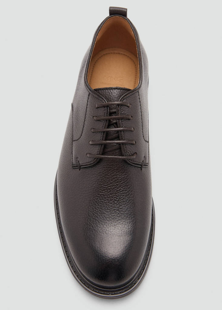 Oxford style leather shoe — Brown