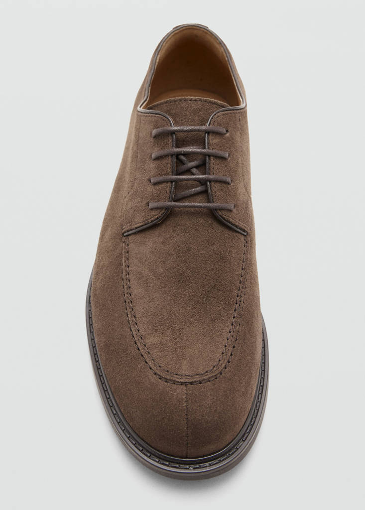 Split leather suit shoes — Medium Brown