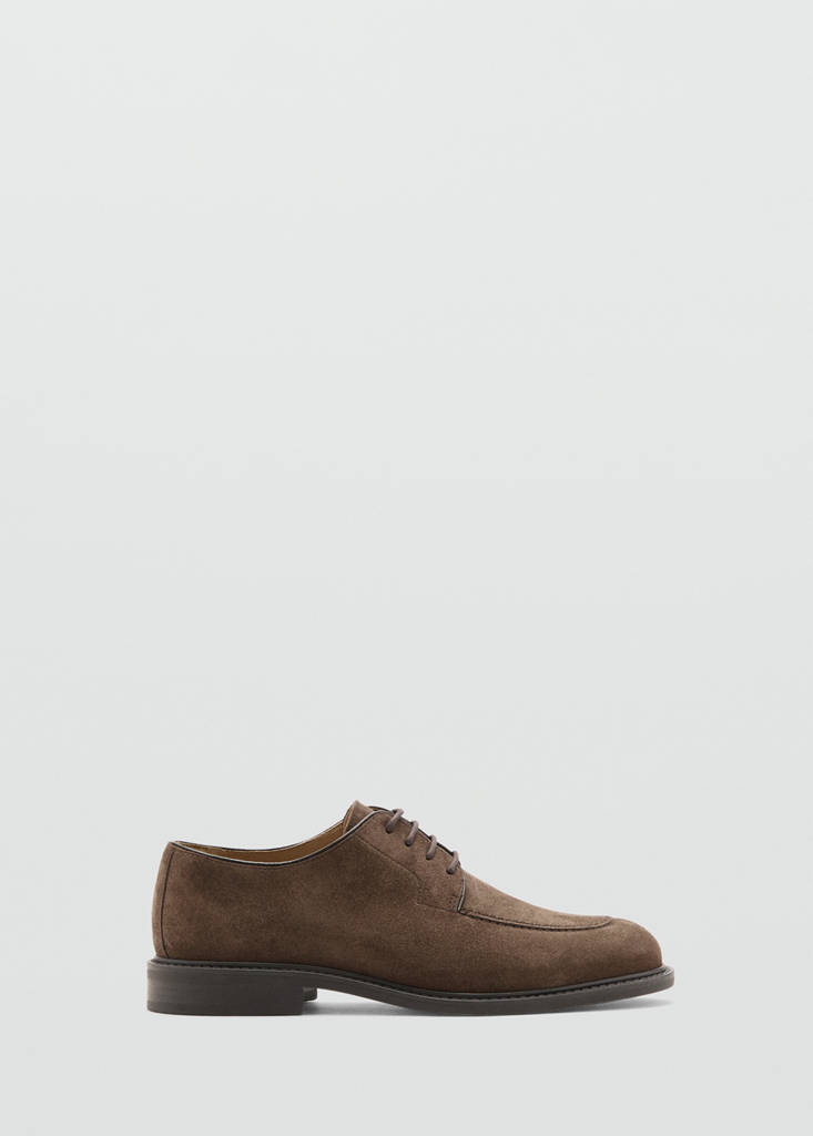 Split leather suit shoes — Medium Brown