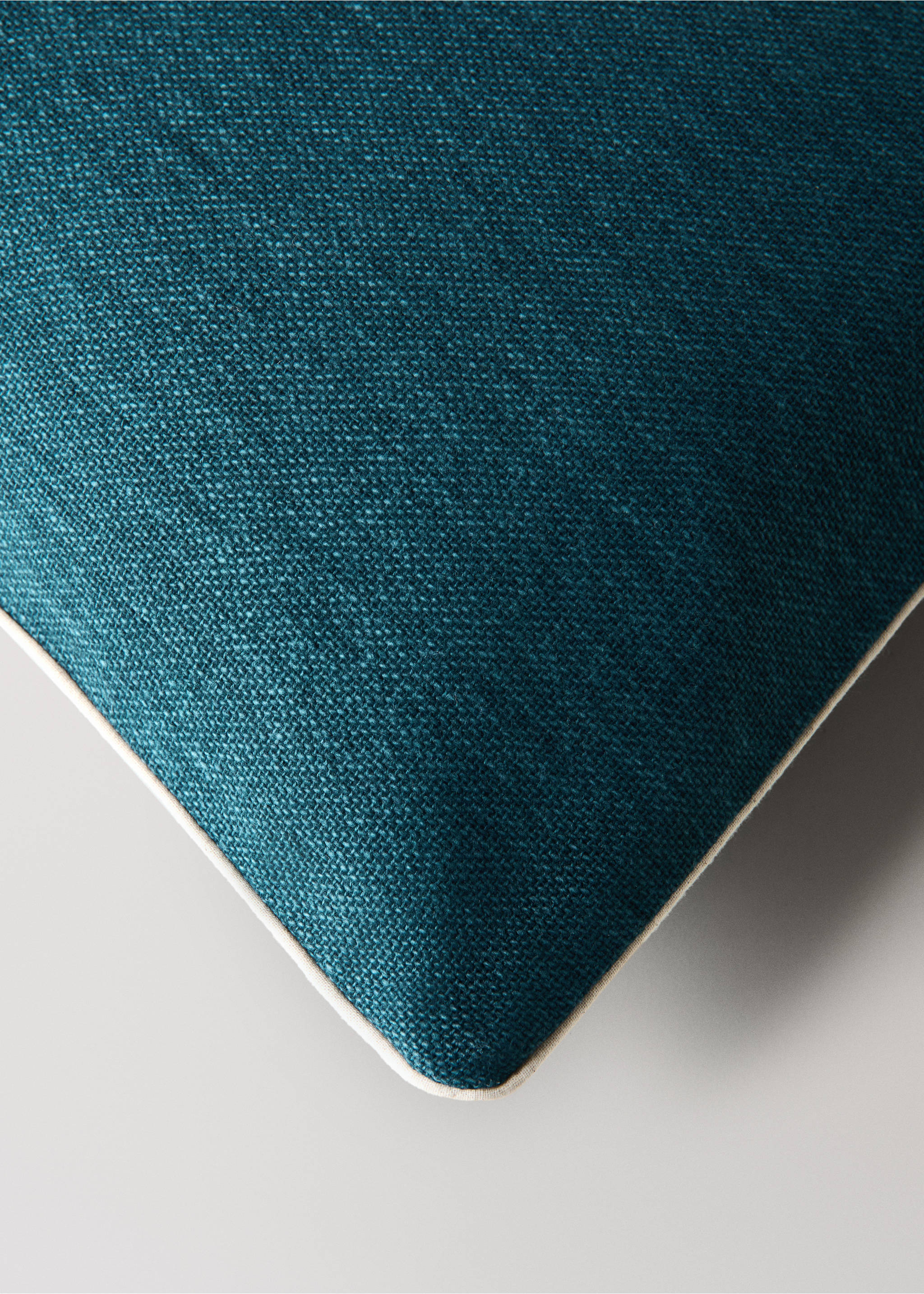 Cotton cushion cover 45x45 cm - Details of the article 1, Petrol Blue. Ref: 37011470-00.