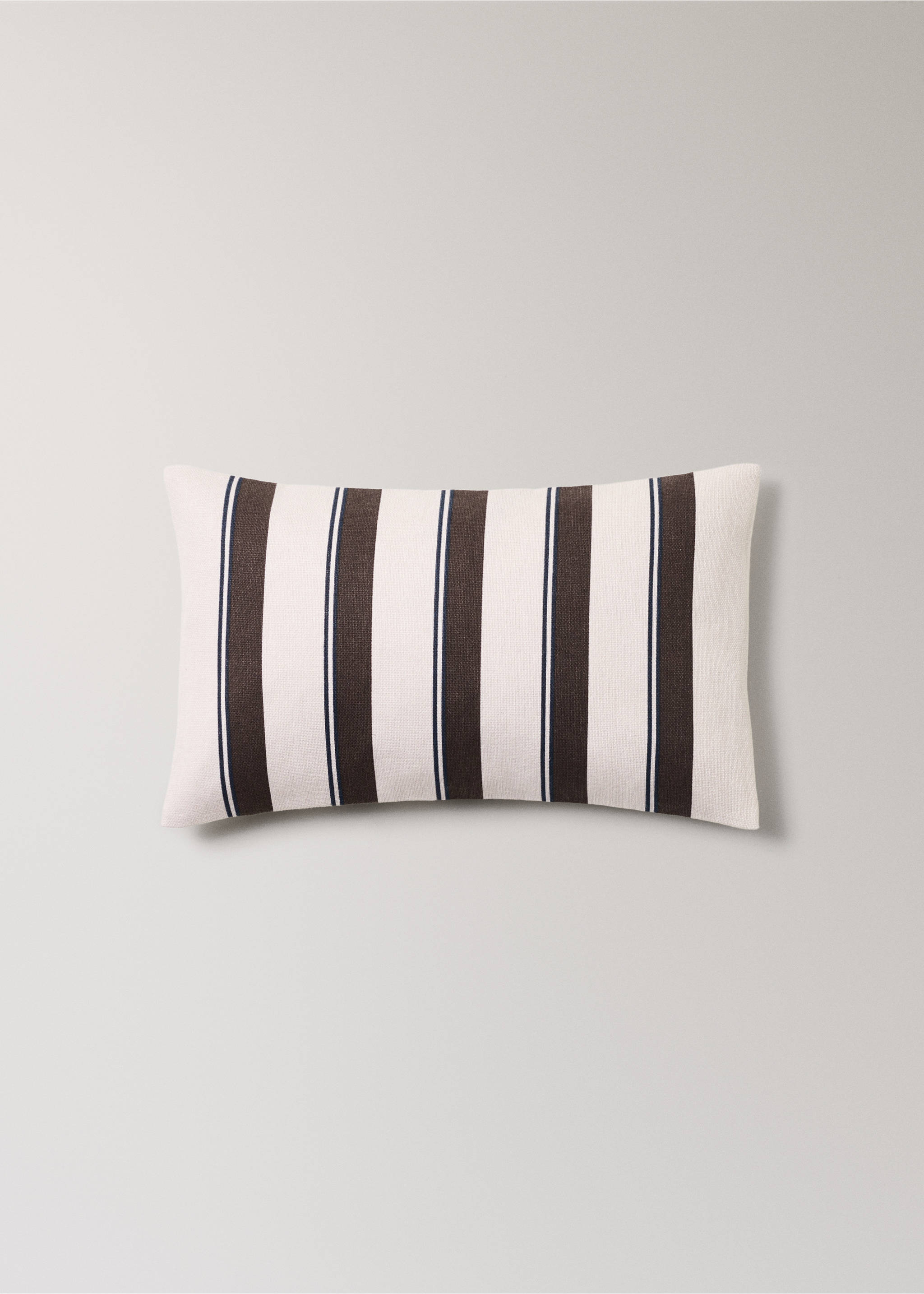 Cotton striped cushion cover 30x50cm - Article without model, Brown. Ref: 37011472-00.