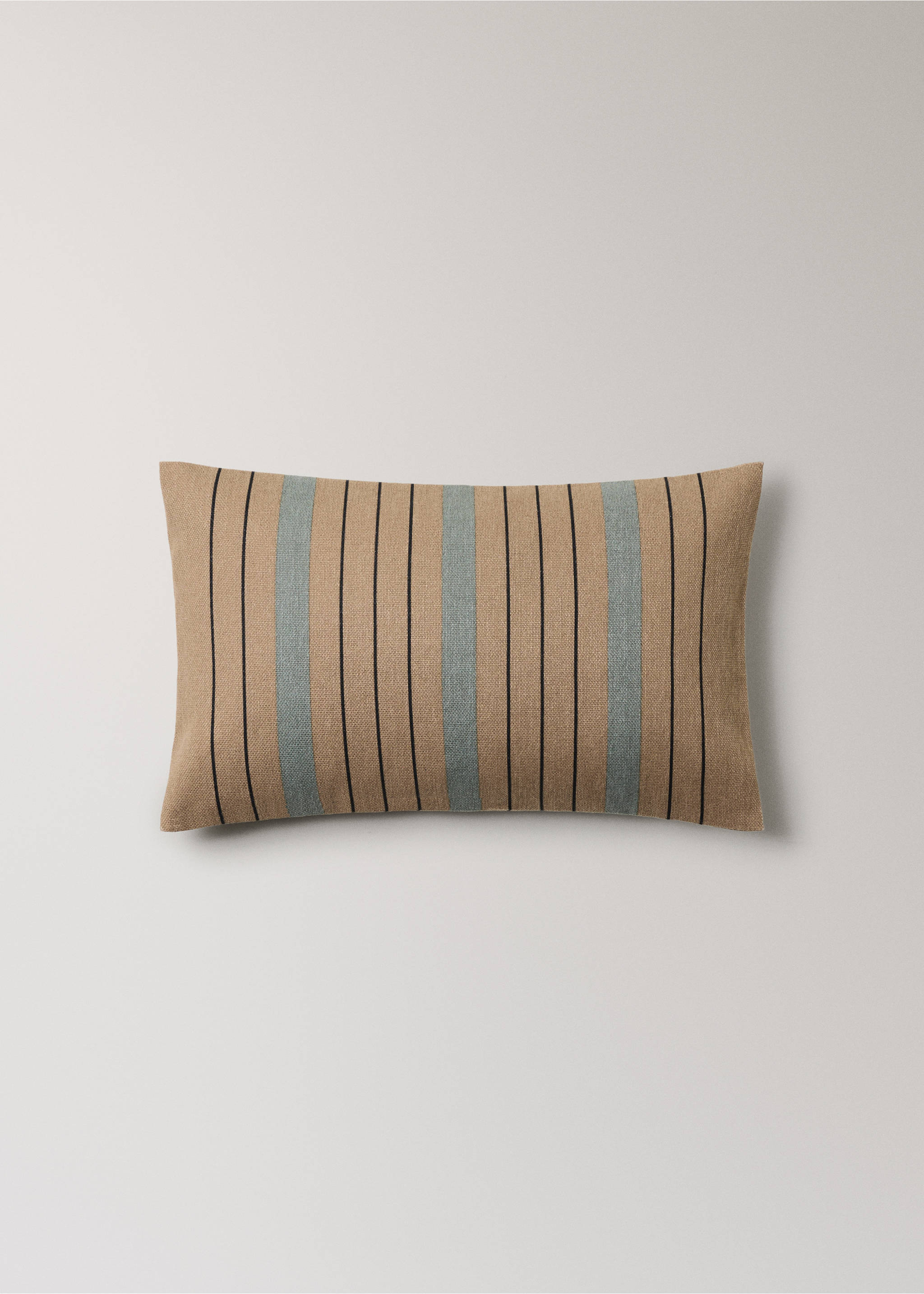 Cotton striped cushion cover 30x50cm - Article without model, Mint Green. Ref: 37011472-00.