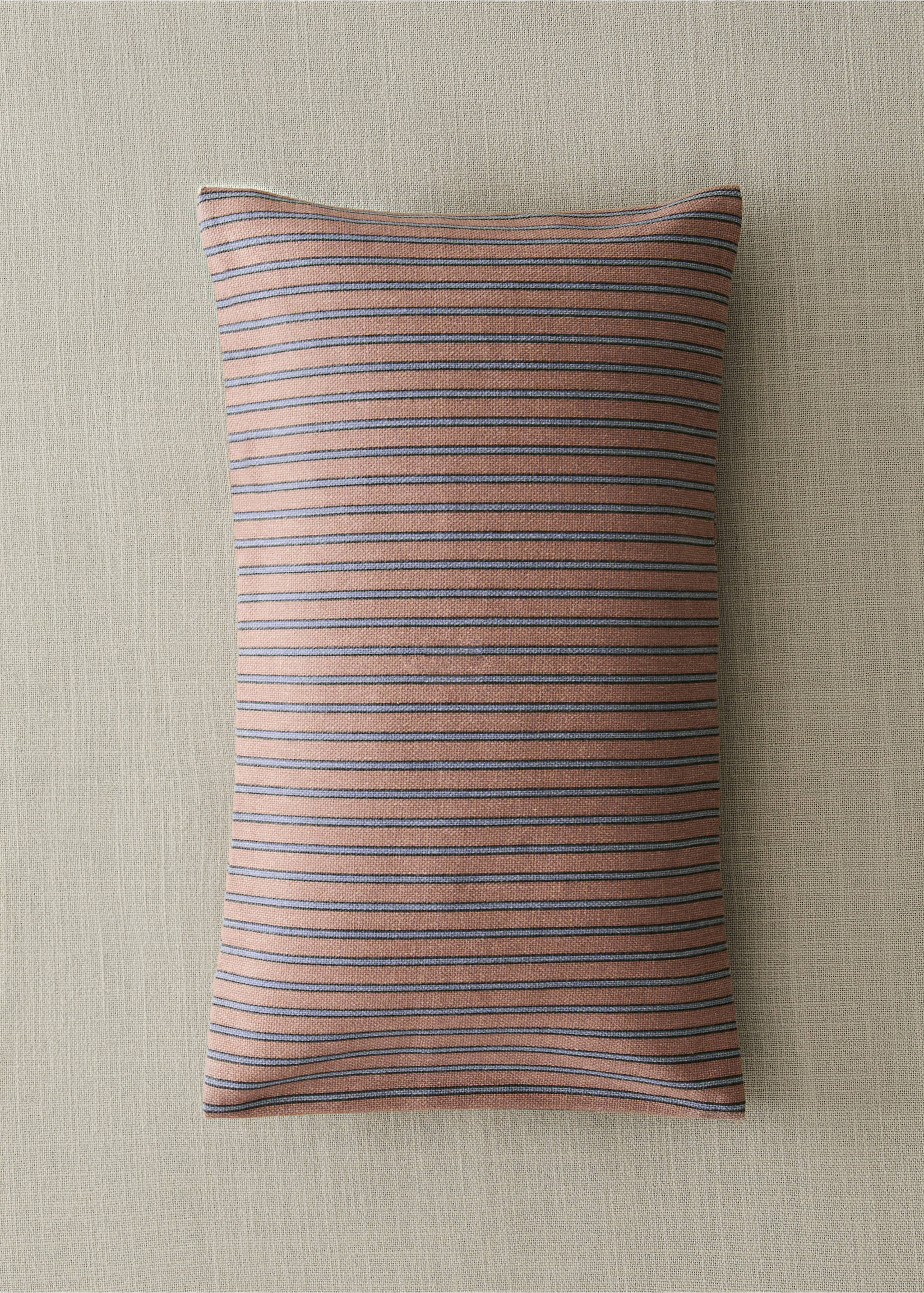 Cotton striped cushion cover 30x50cm - General plane, Nude. Ref: 37011472-00.