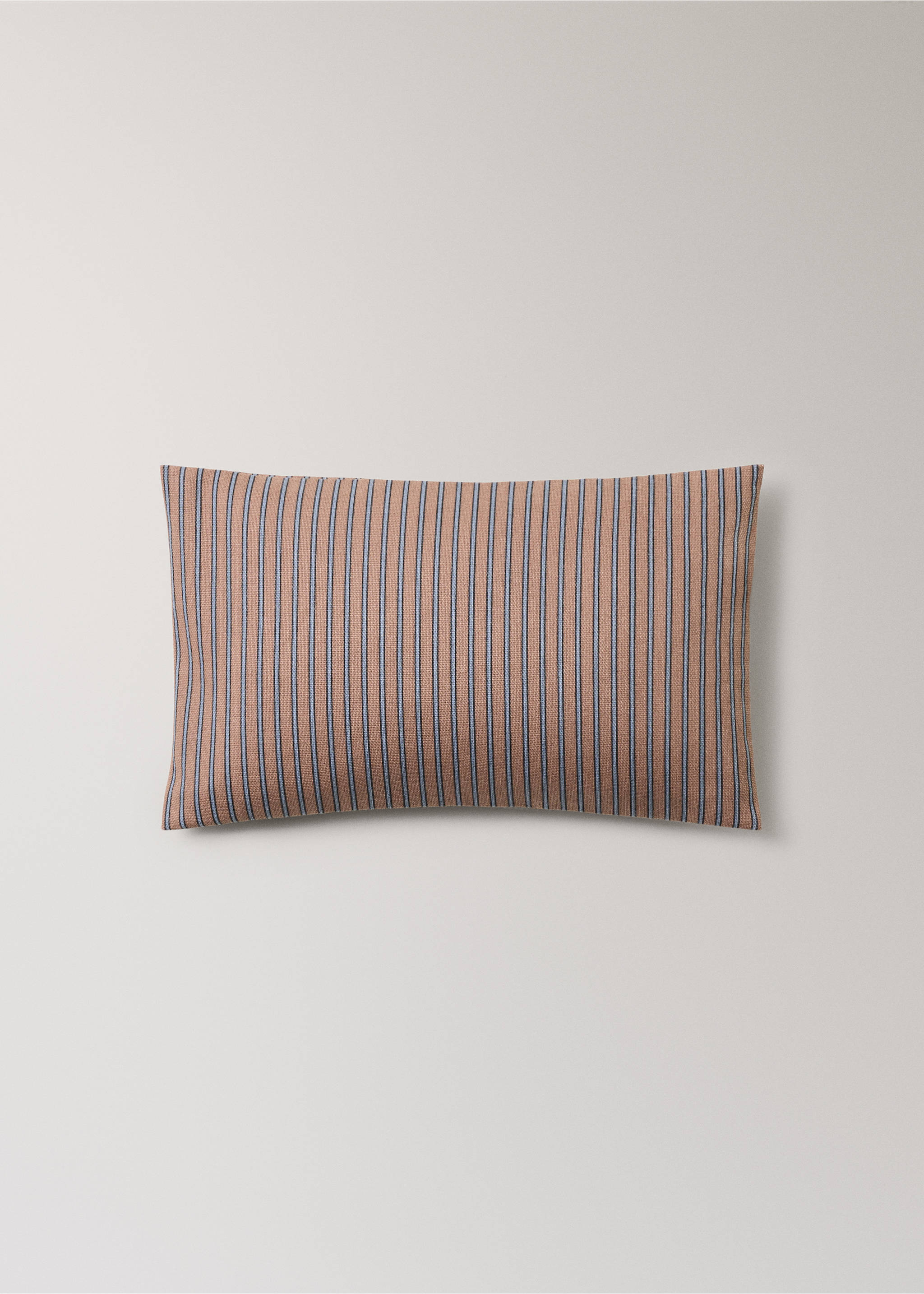 Cotton striped cushion cover 30x50cm - Article without model, Nude. Ref: 37011472-00.