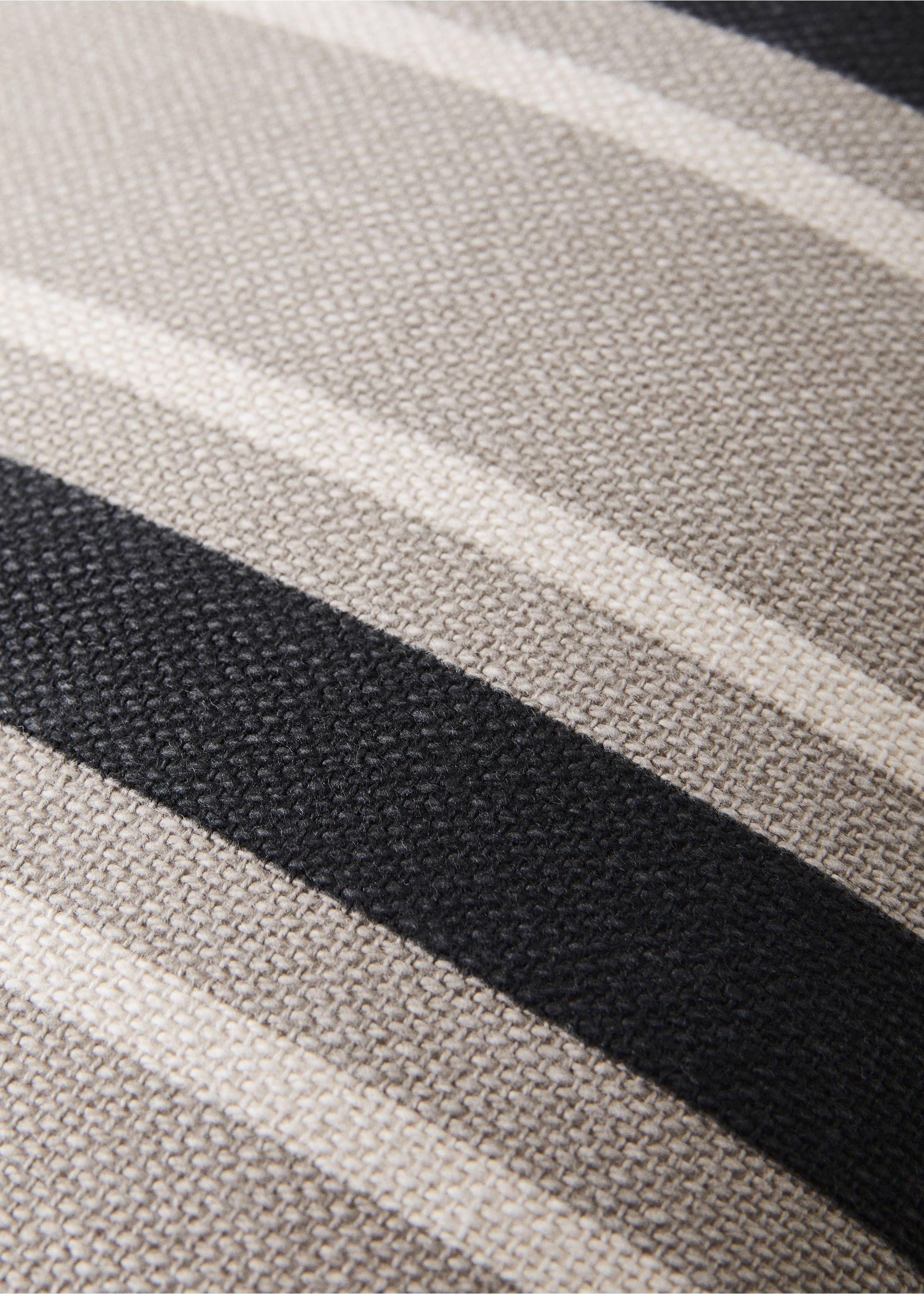 Cotton striped cushion cover 30x50cm - Details of the article 3, Light/Pastel Brown. Ref: 37011472-00.
