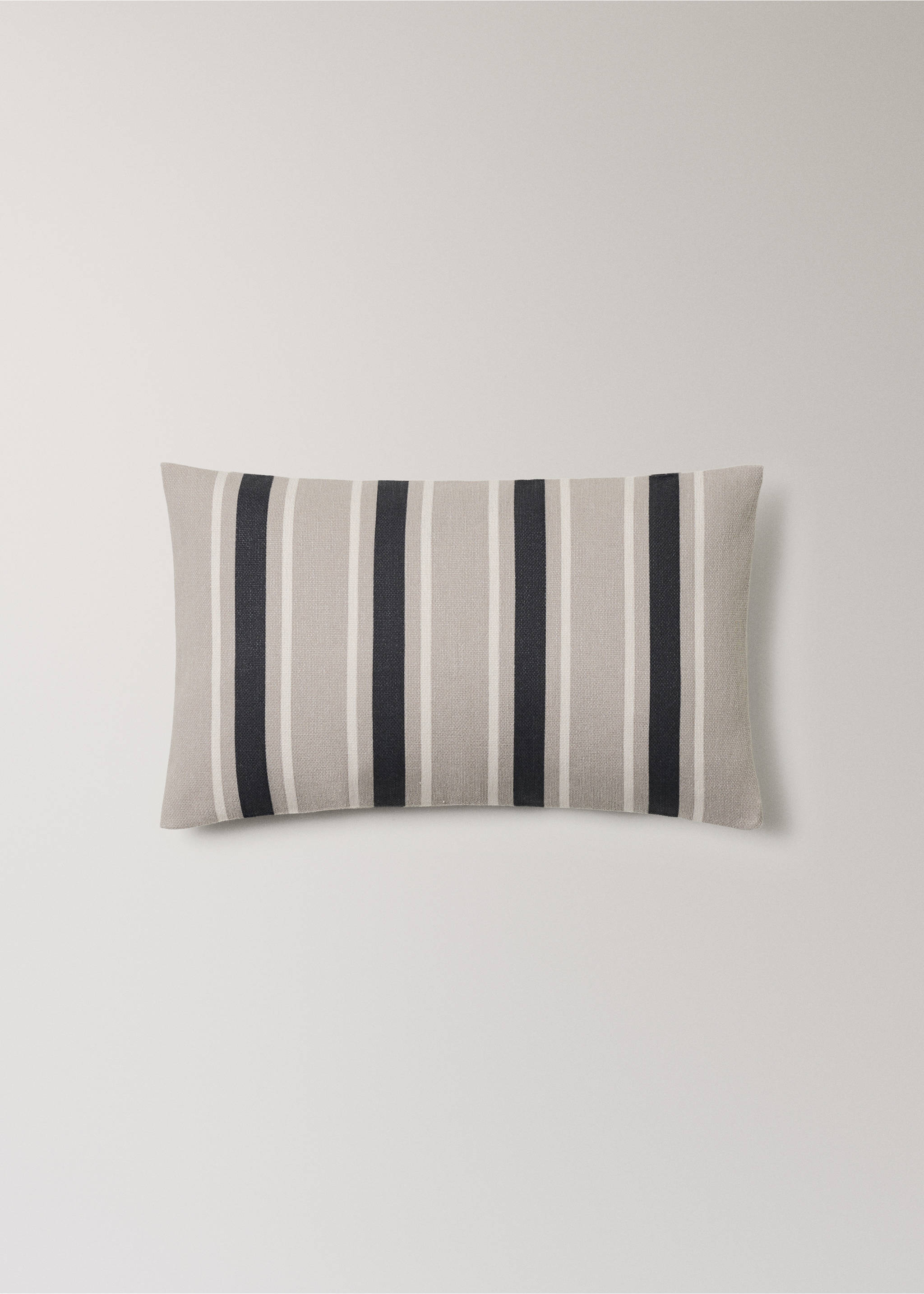 Cotton striped cushion cover 30x50cm - Article without model, Light/Pastel Brown. Ref: 37011472-00.