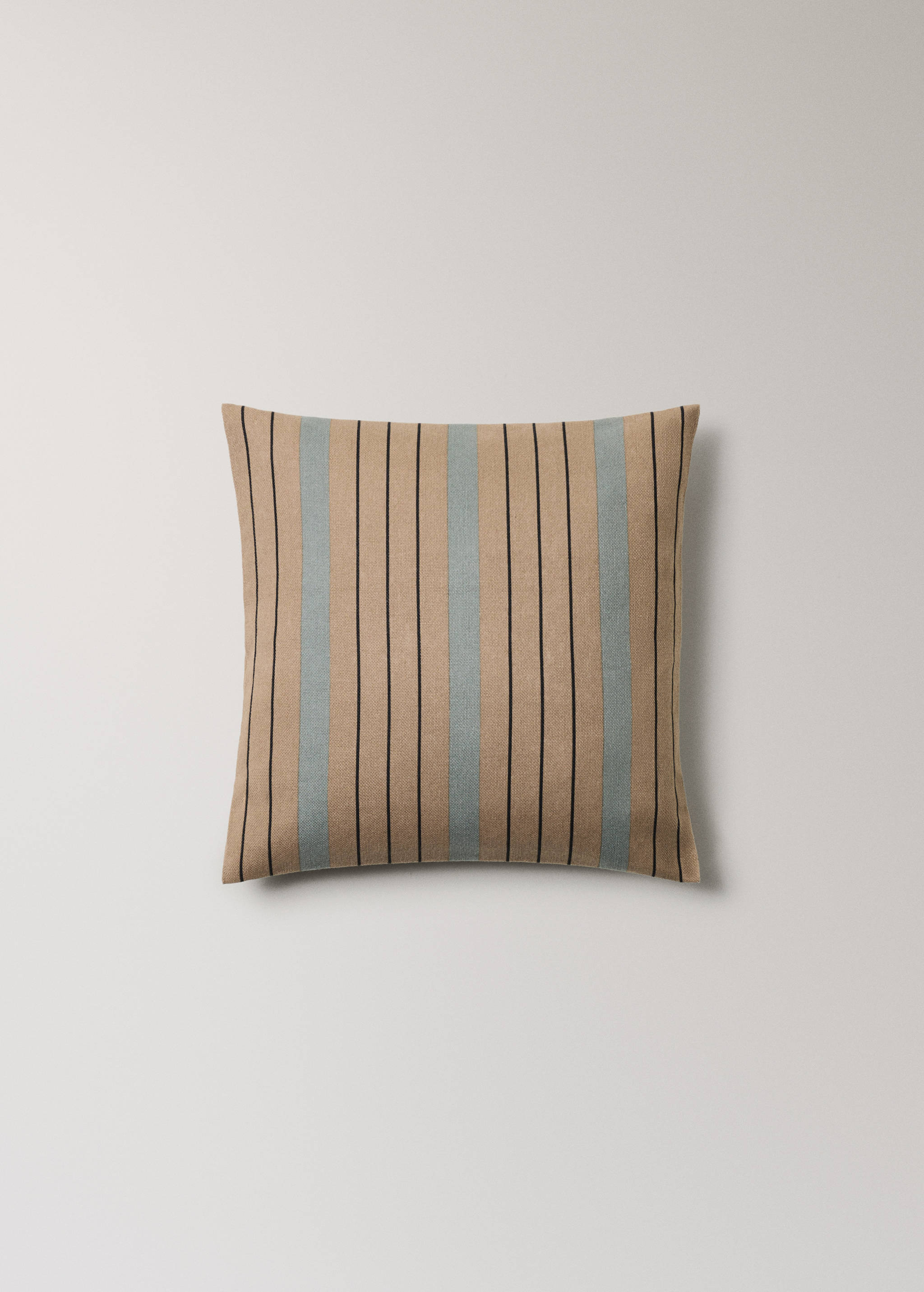 Cotton cushion cover with printed stripes 45x45 cm - Article without model