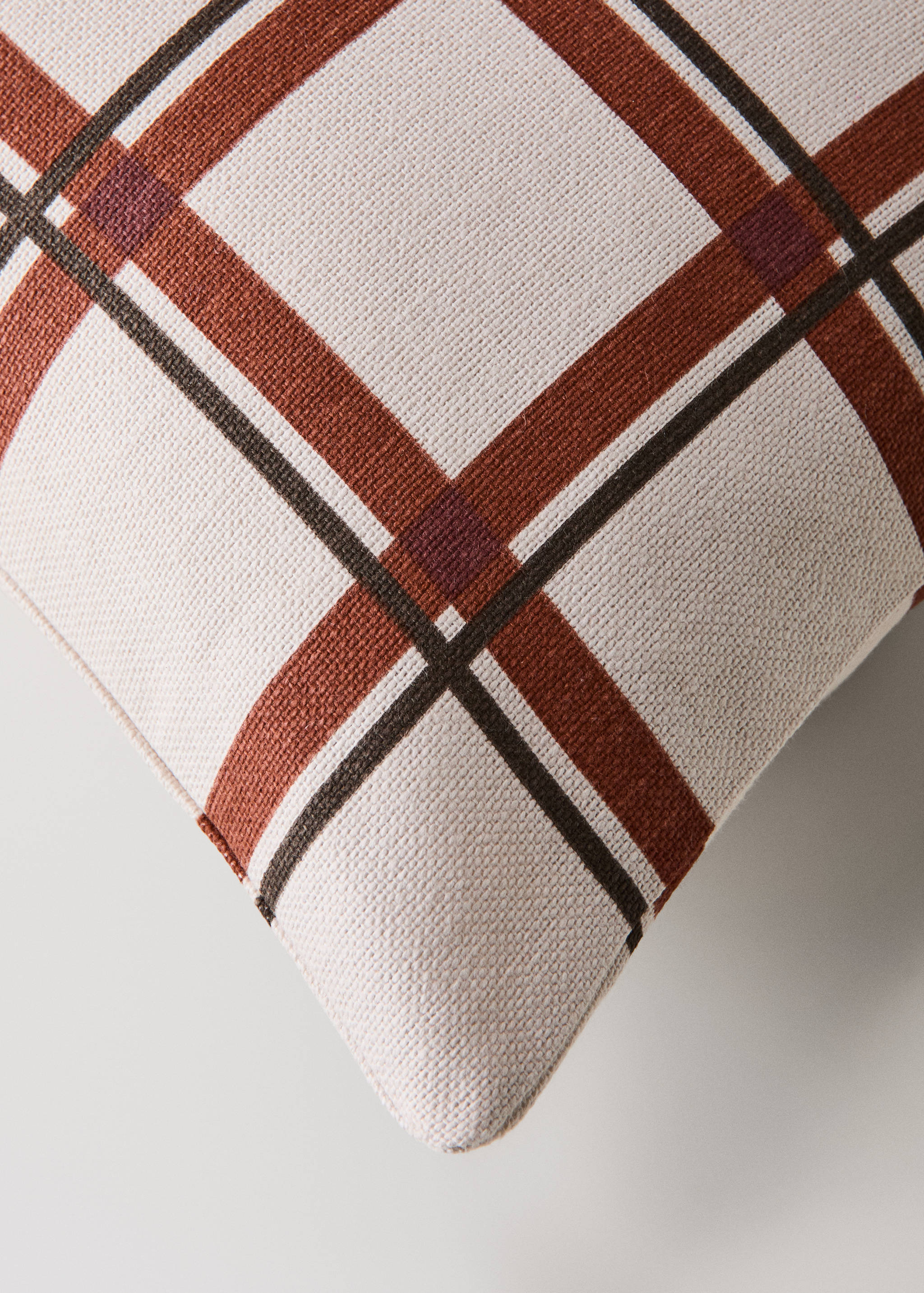 Cotton cushion cover with printed stripes 45x45 cm - Details of the article 1