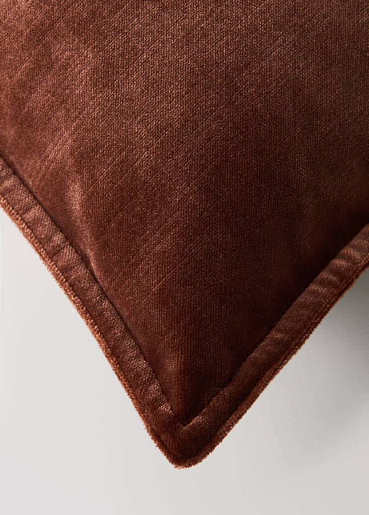 Velvet-effect cushion cover 30x50 cm — Russet