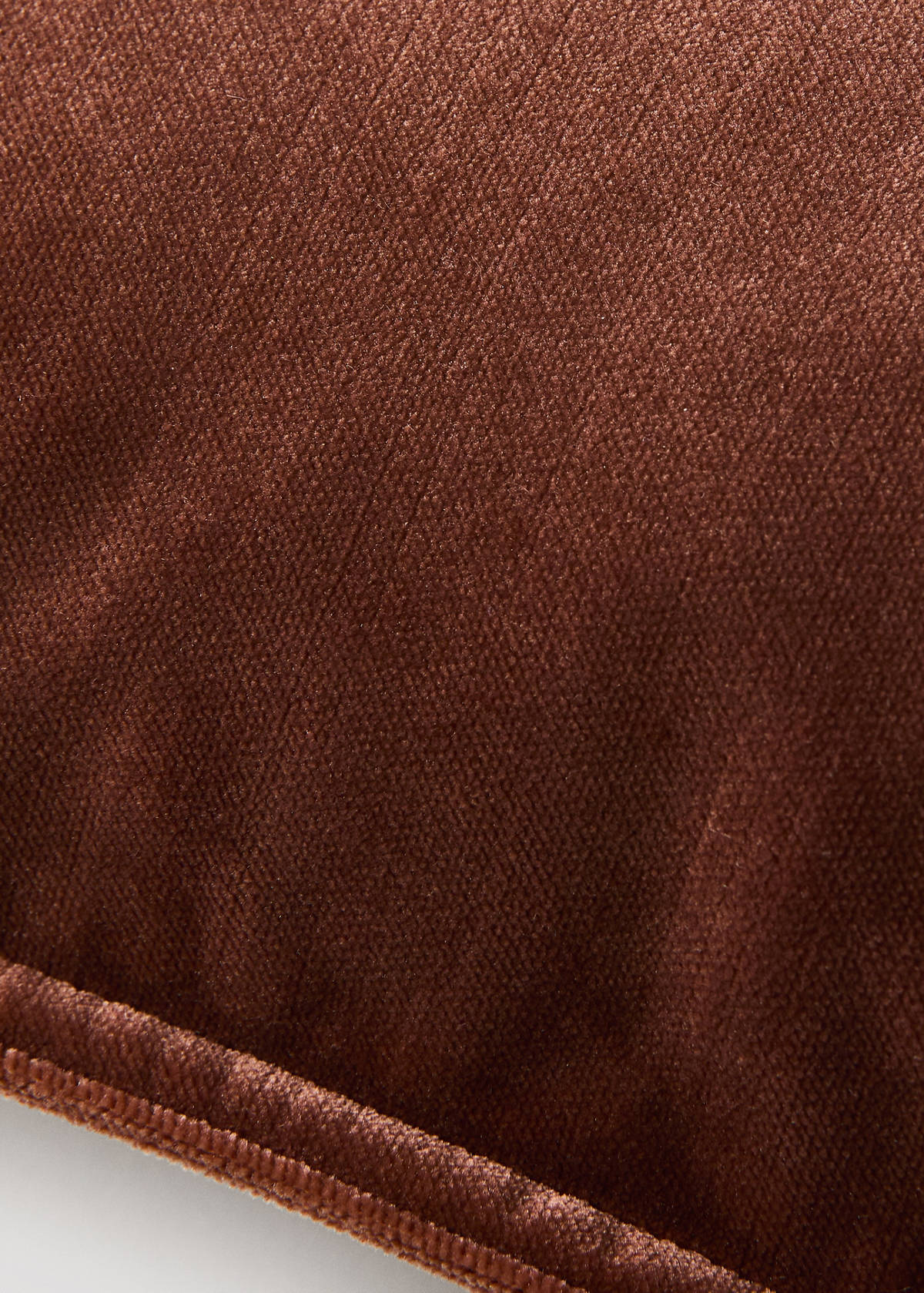 Velvet-effect cushion cover 45x45 cm — Russet