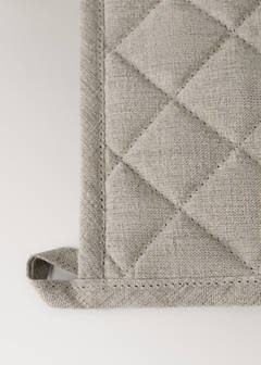 Washed linen oven mitt — Light/Pastel Brown 2