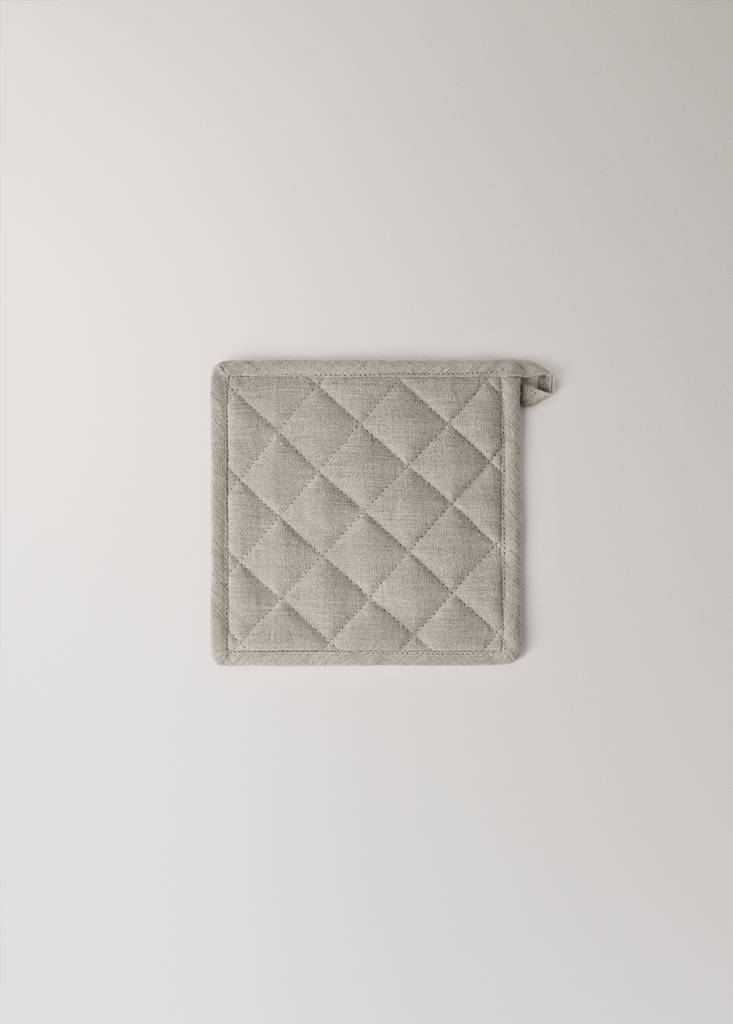 Washed linen oven mitt — Light/Pastel Brown