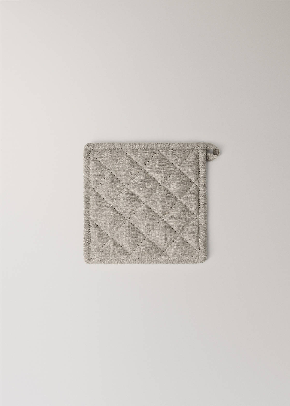 Washed linen oven mitt — Light/Pastel Brown