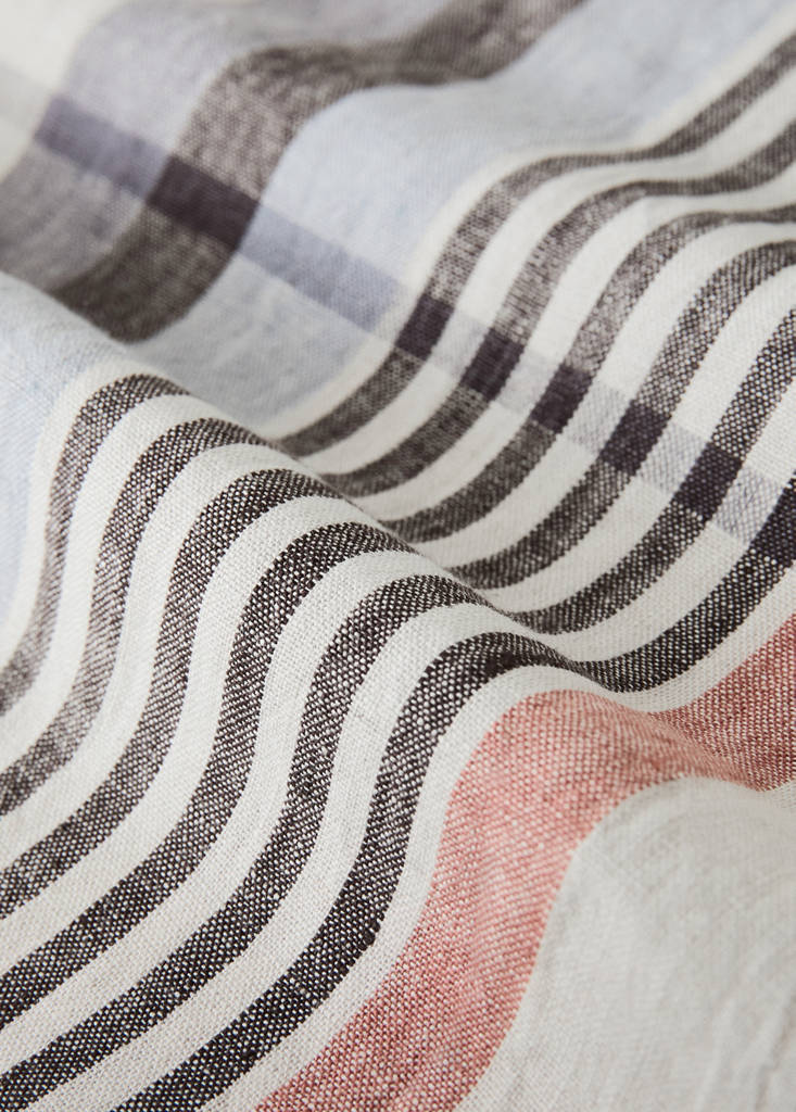 Linen check tea towel — Light/Pastel Grey