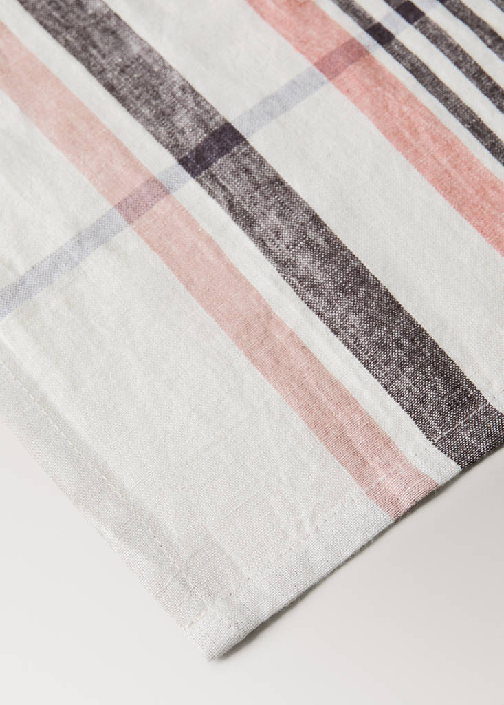Linen check tea towel — Light/Pastel Grey