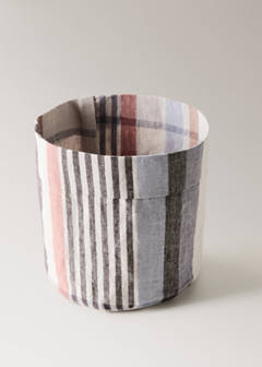 Striped linen bread basket — Light/Pastel Grey 2
