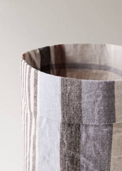 Striped linen bread basket — Light/Pastel Grey 3