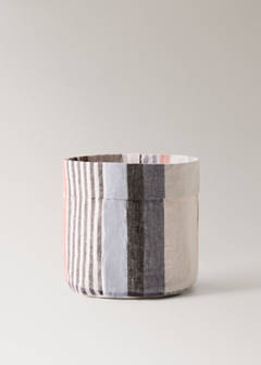 Striped linen bread basket — Light/Pastel Grey 4