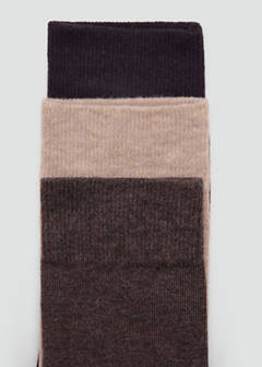 3-pack long cotton socks — Brown 2