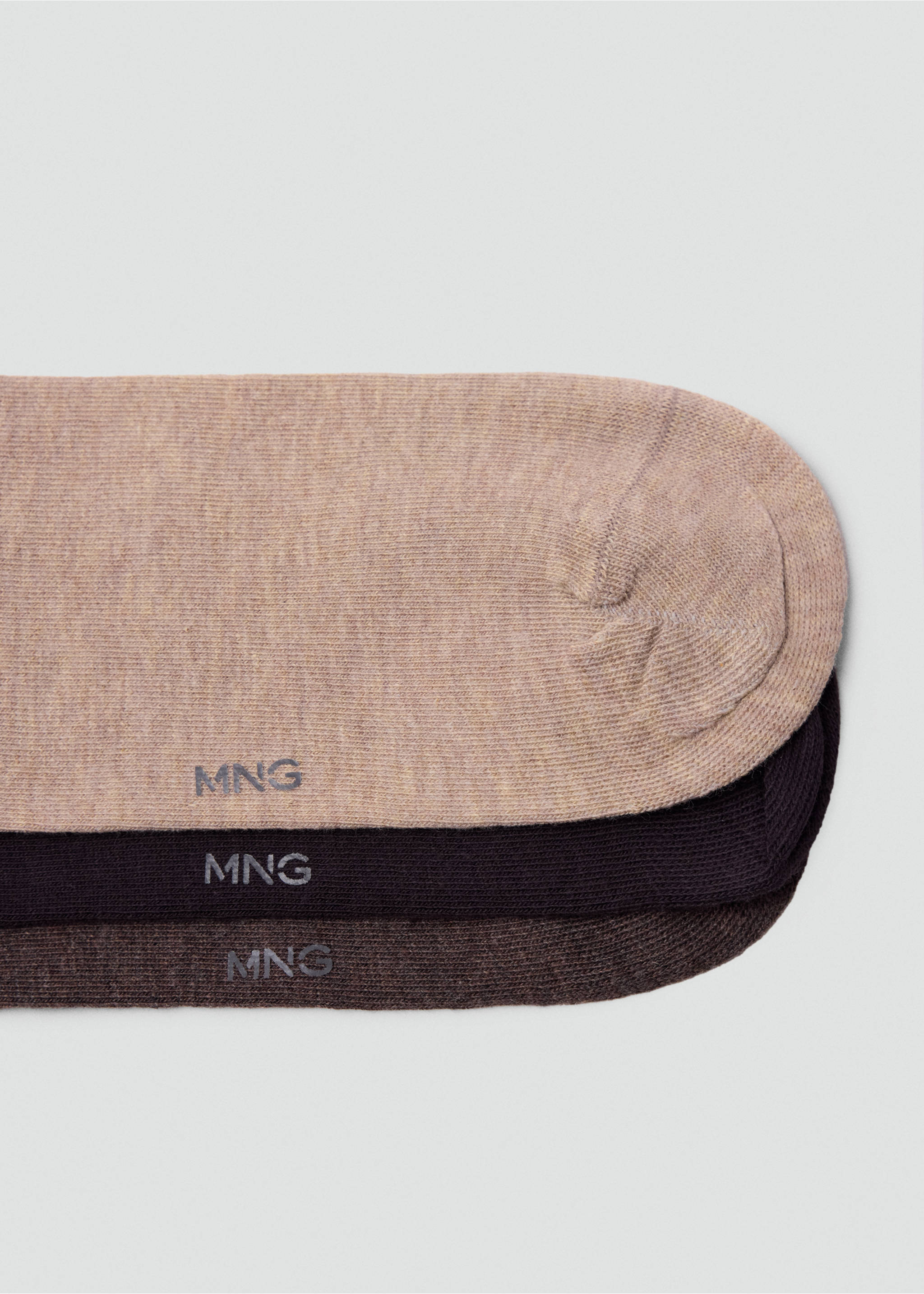 3-pack long cotton socks - Details of the article 0, Brown. Ref: 37011480-00.