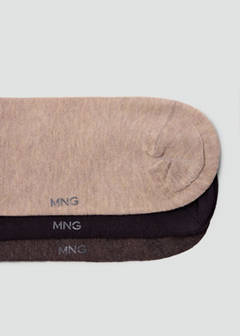 3-pack long cotton socks — Brown 3