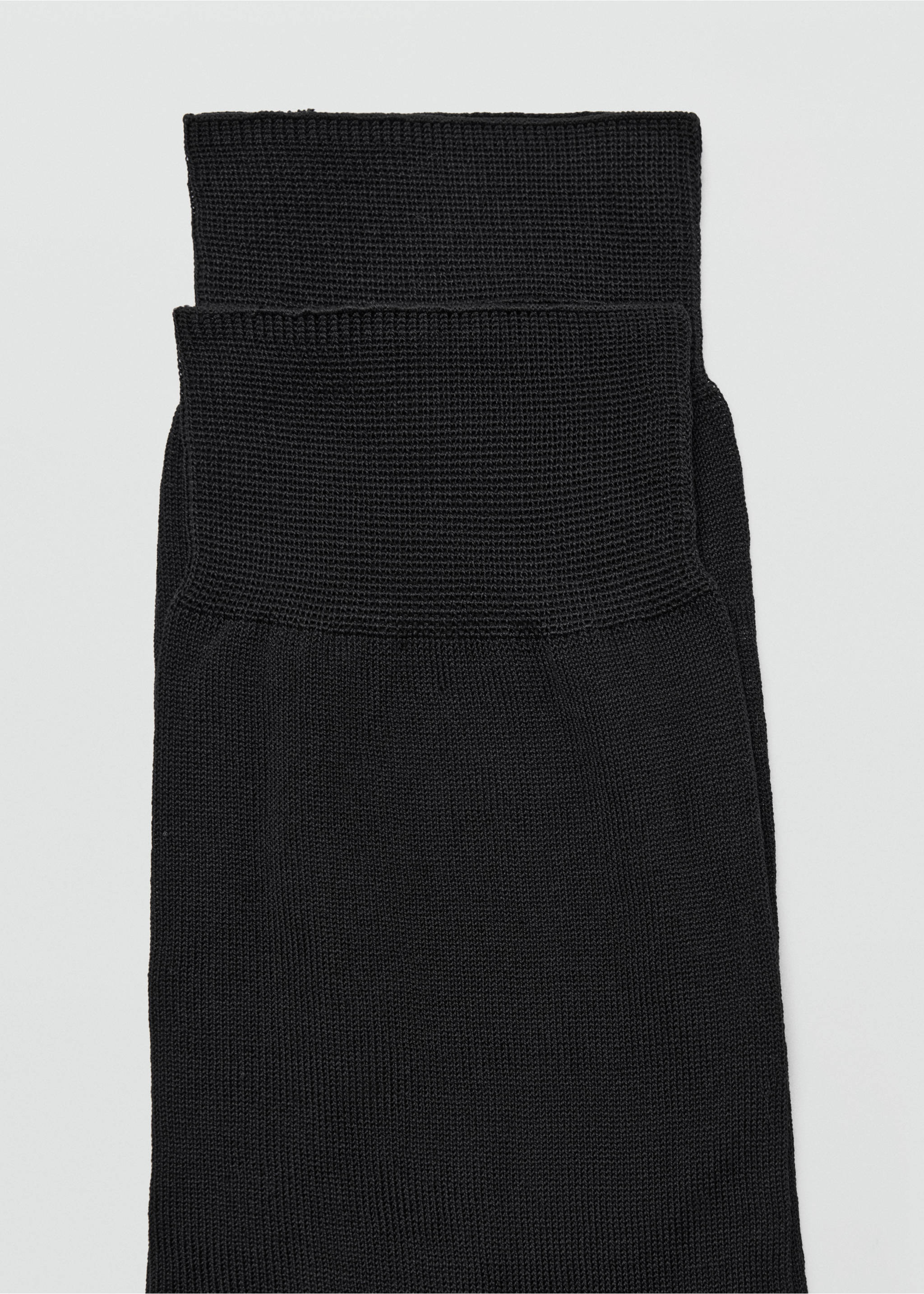 2er-Pack lange Baumwollsocken - Detail des Artikels 8, Schwarz. Ref: 37011481-00.