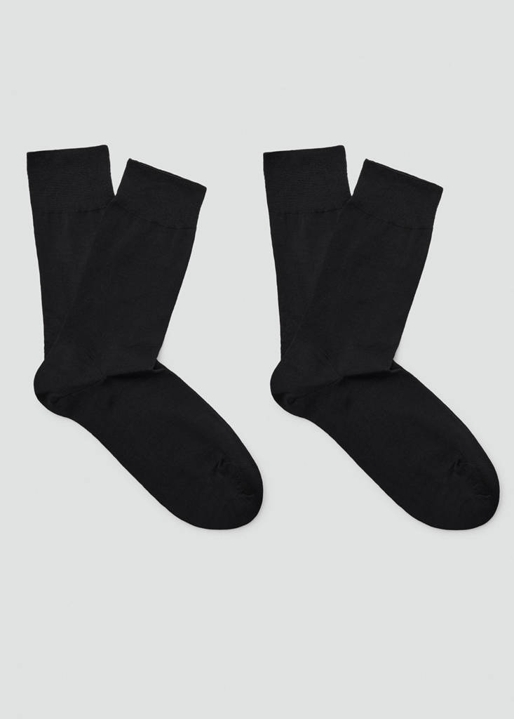Pack of 2 long cotton socks — Black