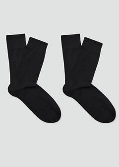 Pack of 2 long cotton socks — Black 1