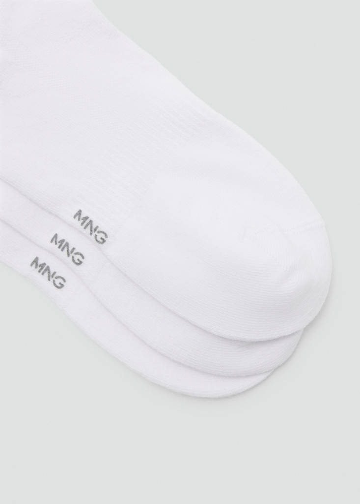 Pack of 3 cotton socks — White