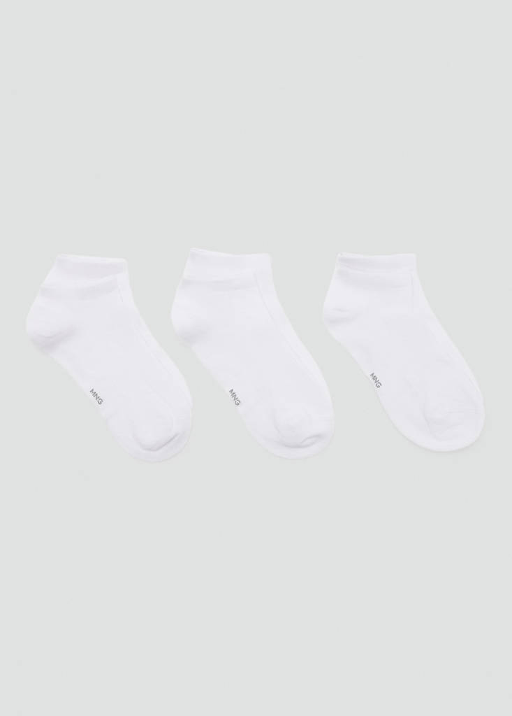 Pack of 3 cotton socks — White
