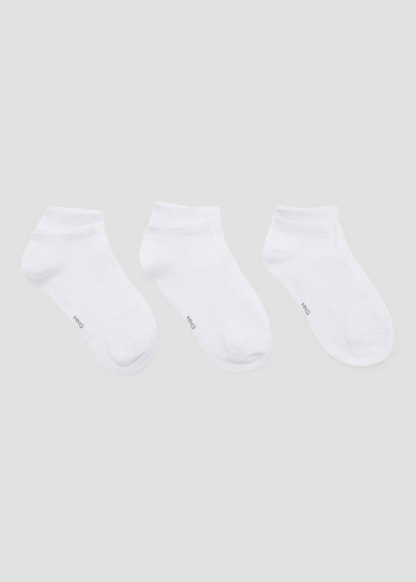 Pack of 3 cotton socks — White