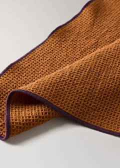 Cotton waffle overlocked kitchen towels — Curry 2