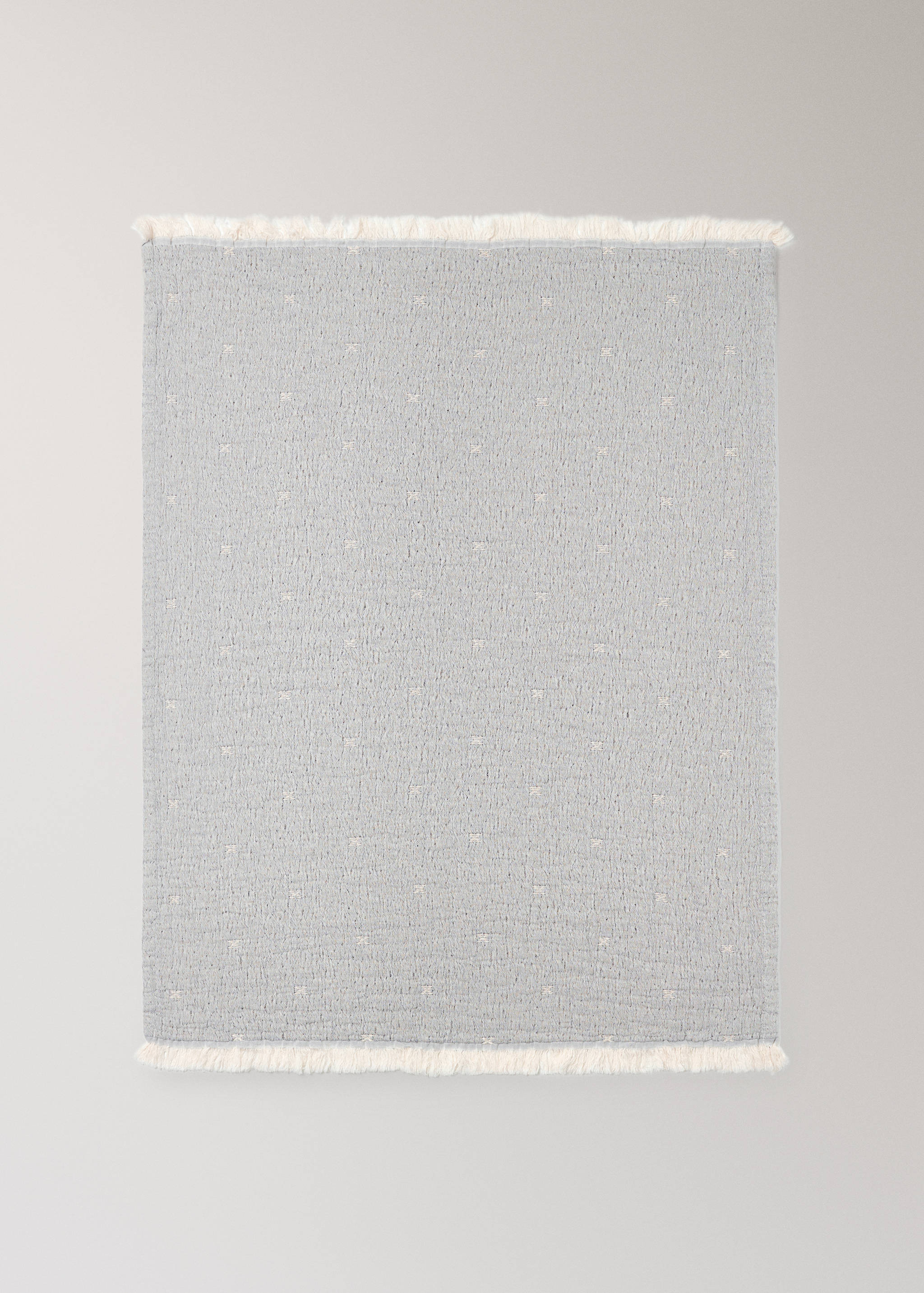 Textured cotton throw with fringes - Details of the article 2
