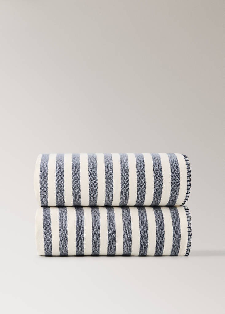 Striped throw 70 x 100 cm — Navy