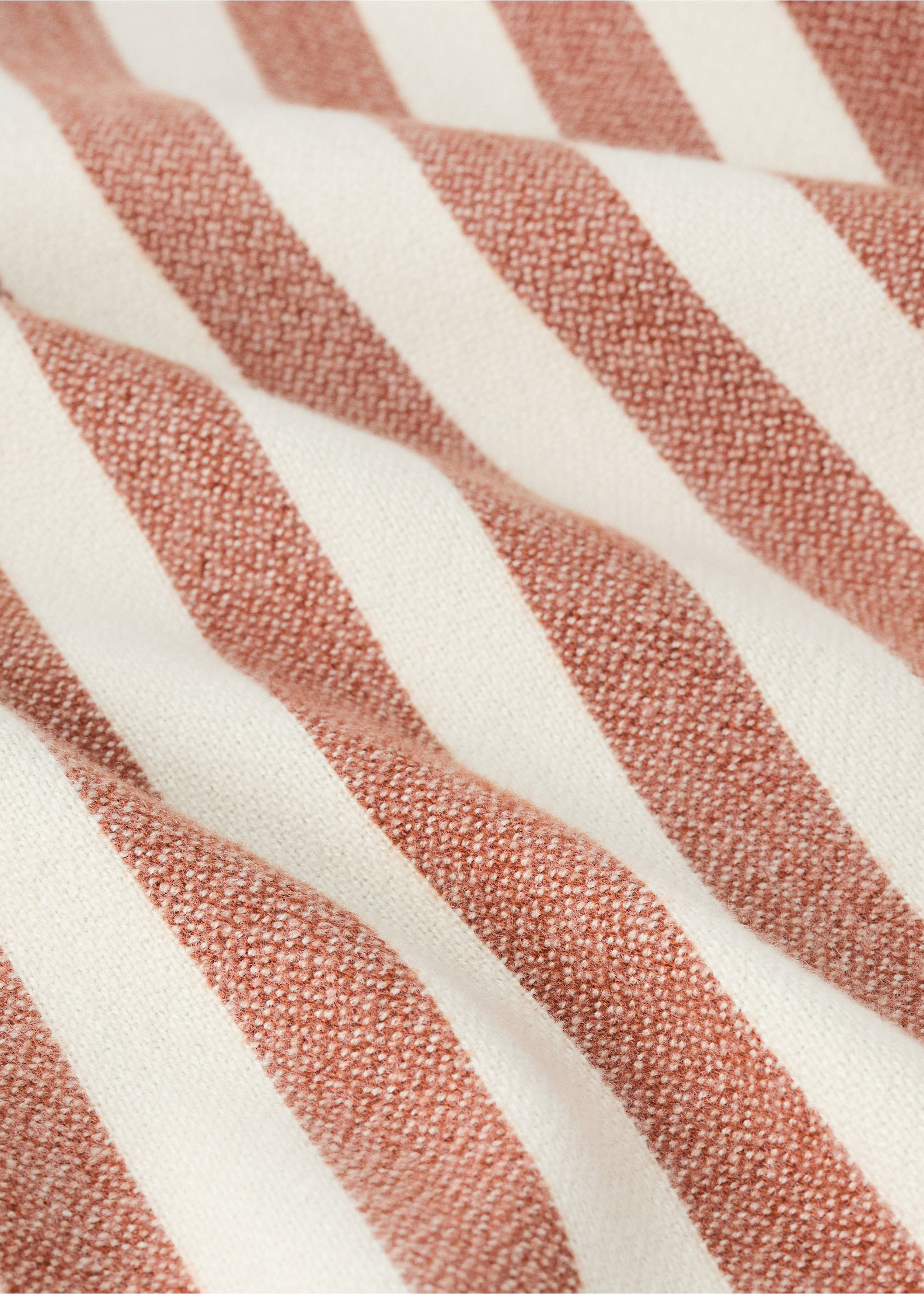 Striped blanket 70x100 cm - Details of the article 1, Russet. Ref: 37011490-00.