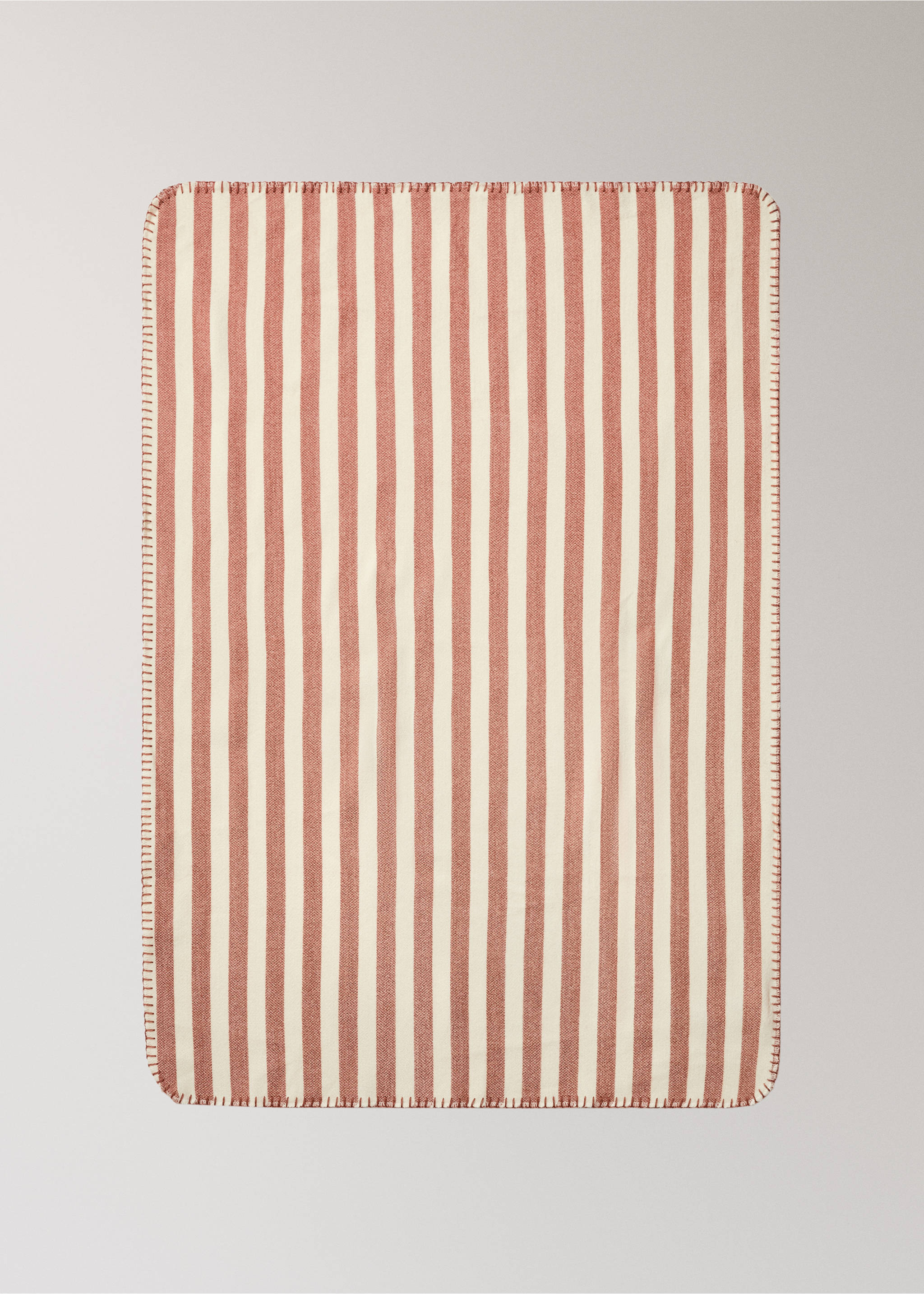 Striped blanket 70x100 cm - Details of the article 3, Russet. Ref: 37011490-00.