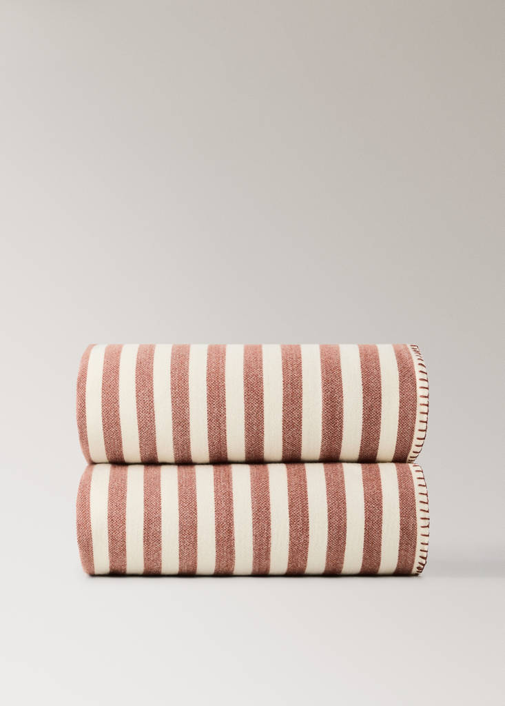 Striped throw 70 x 100 cm — Russet