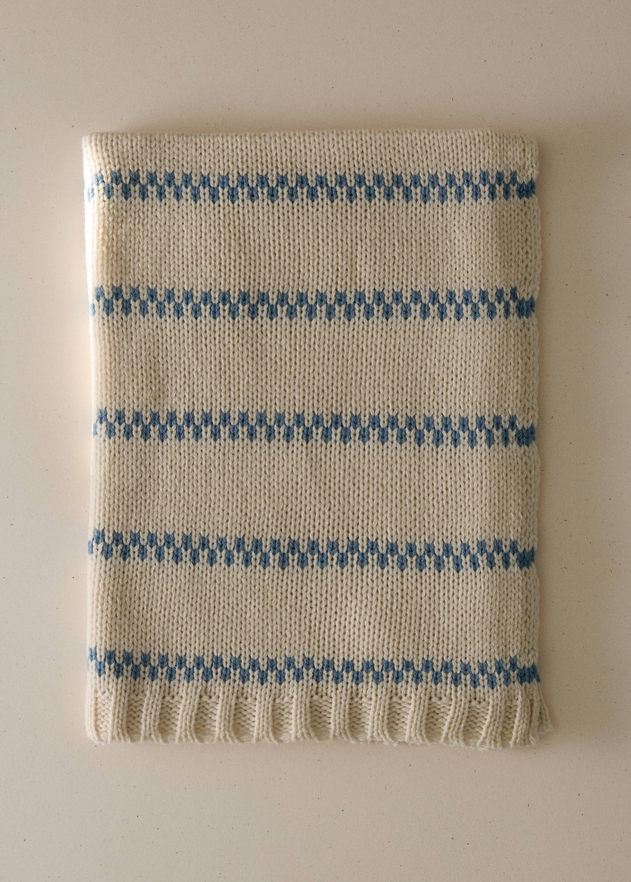 Striped wool blend blanket - Celkový náhled