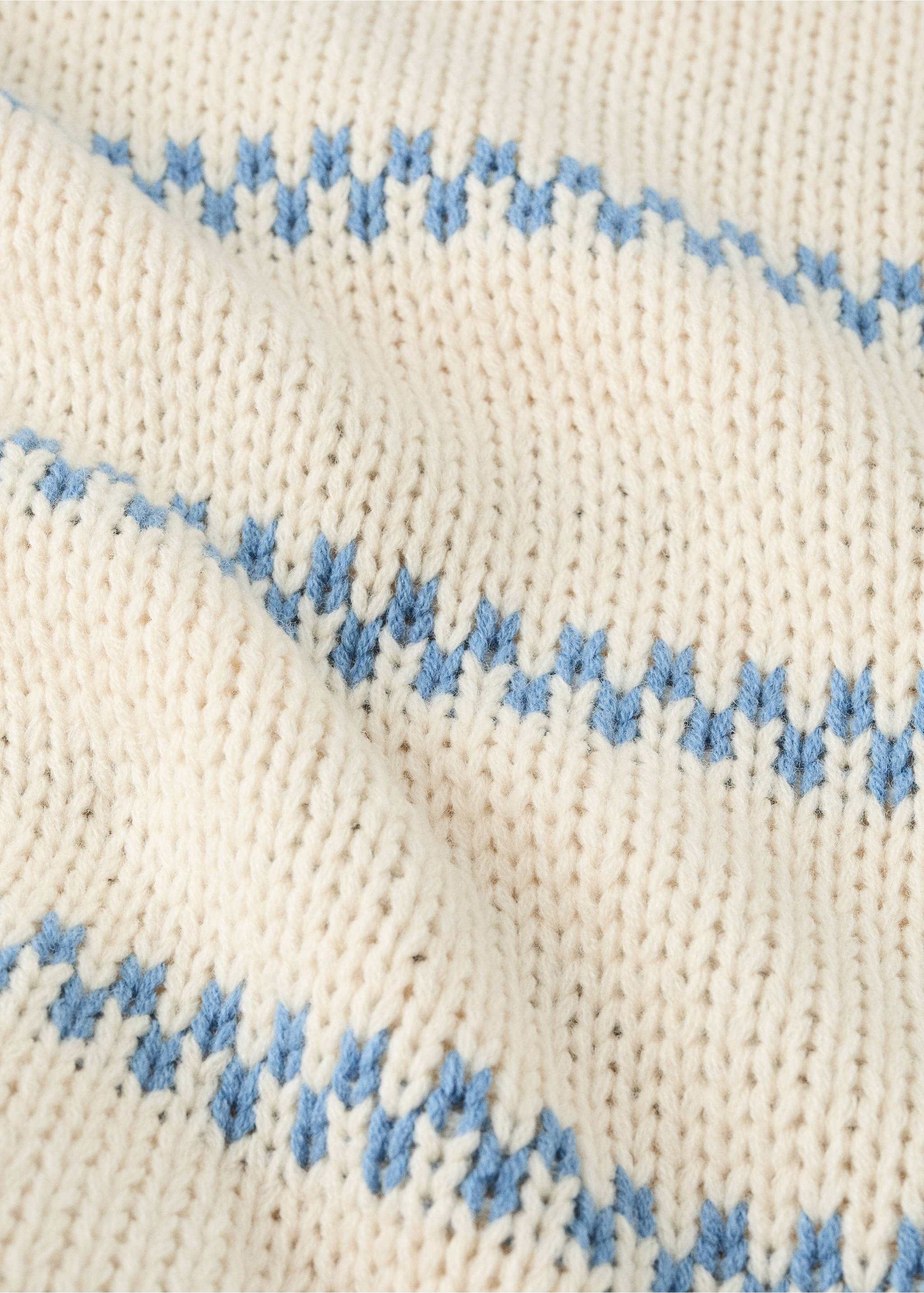 Striped wool blend blanket - Detail zboží 1, Modrá. Ref: 37011491-00.