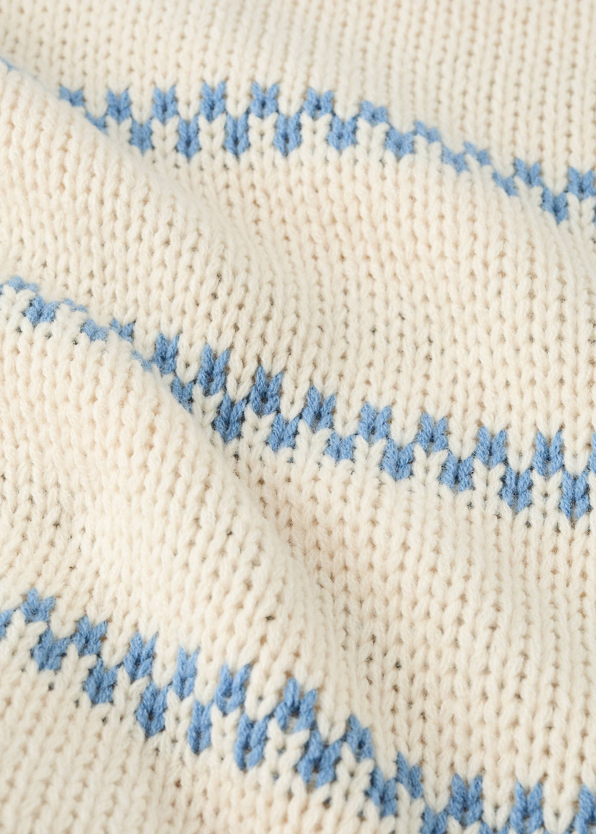 Wool-blend striped throw — Blue