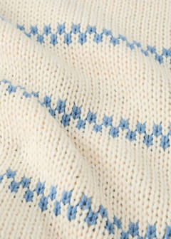 Wool-blend striped throw — Blue 2