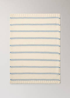 Wool-blend striped throw — Blue 4