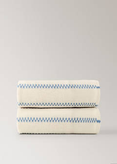 Wool-blend striped throw — Blue 5
