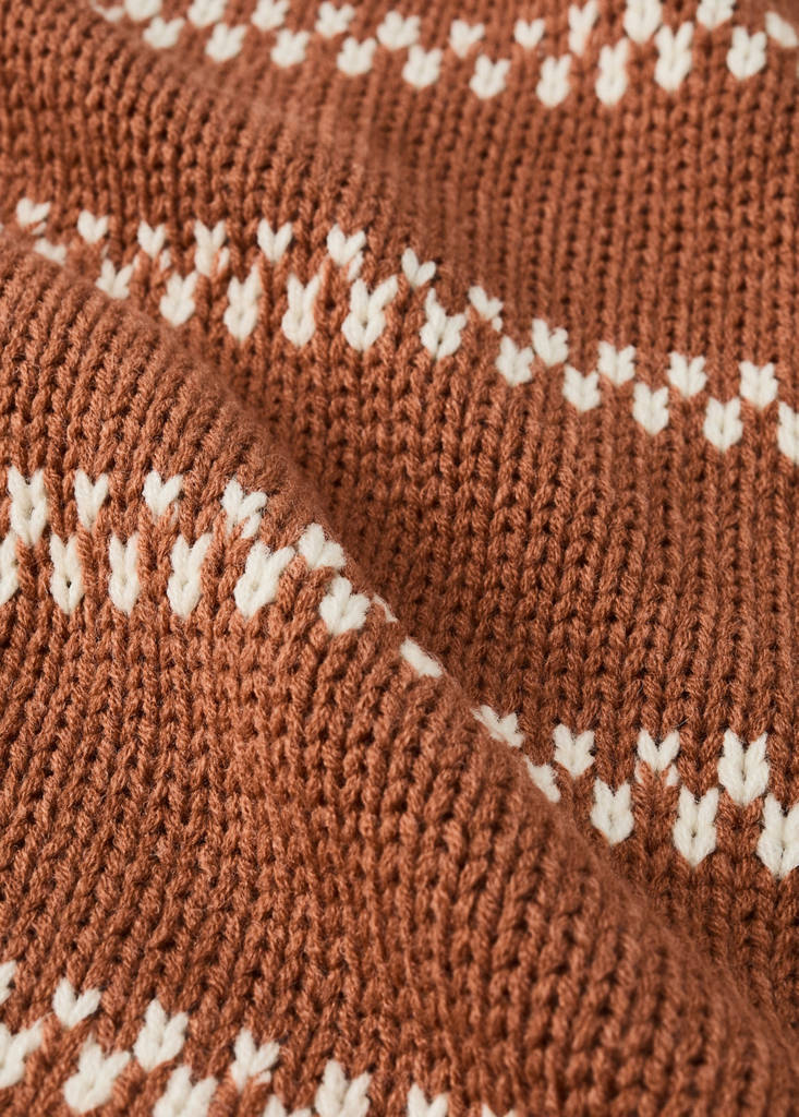 Wool-blend striped throw — Russet