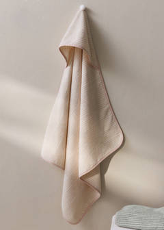Striped cotton bath cape — Nude 1